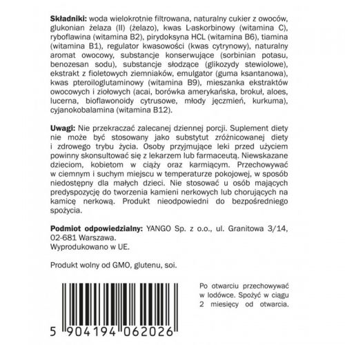 Yango Żelazo diglicynian żelaza 420 mg 90 k