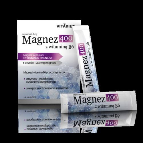 Vitadiet Magnez 400 z witaminą B6 14 saszetek