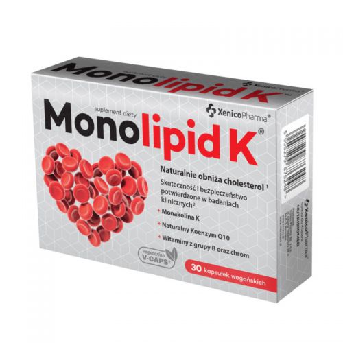 Monolipid K 30 Kaps Czerwony Ryż - Xenico Pharma  -  na cholesterol. Super cena!