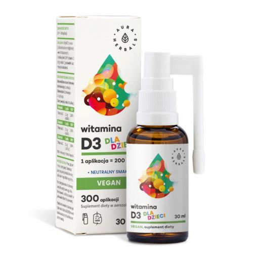 Aura Herbals Witamina D3 dla dzieci Vegan 30 ml
